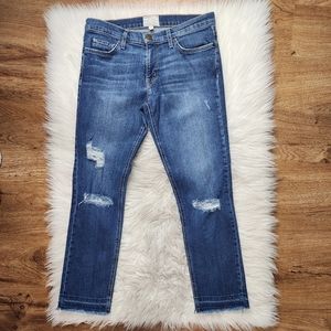 Citizens of Humanity Distressed Cropped Straight Denim